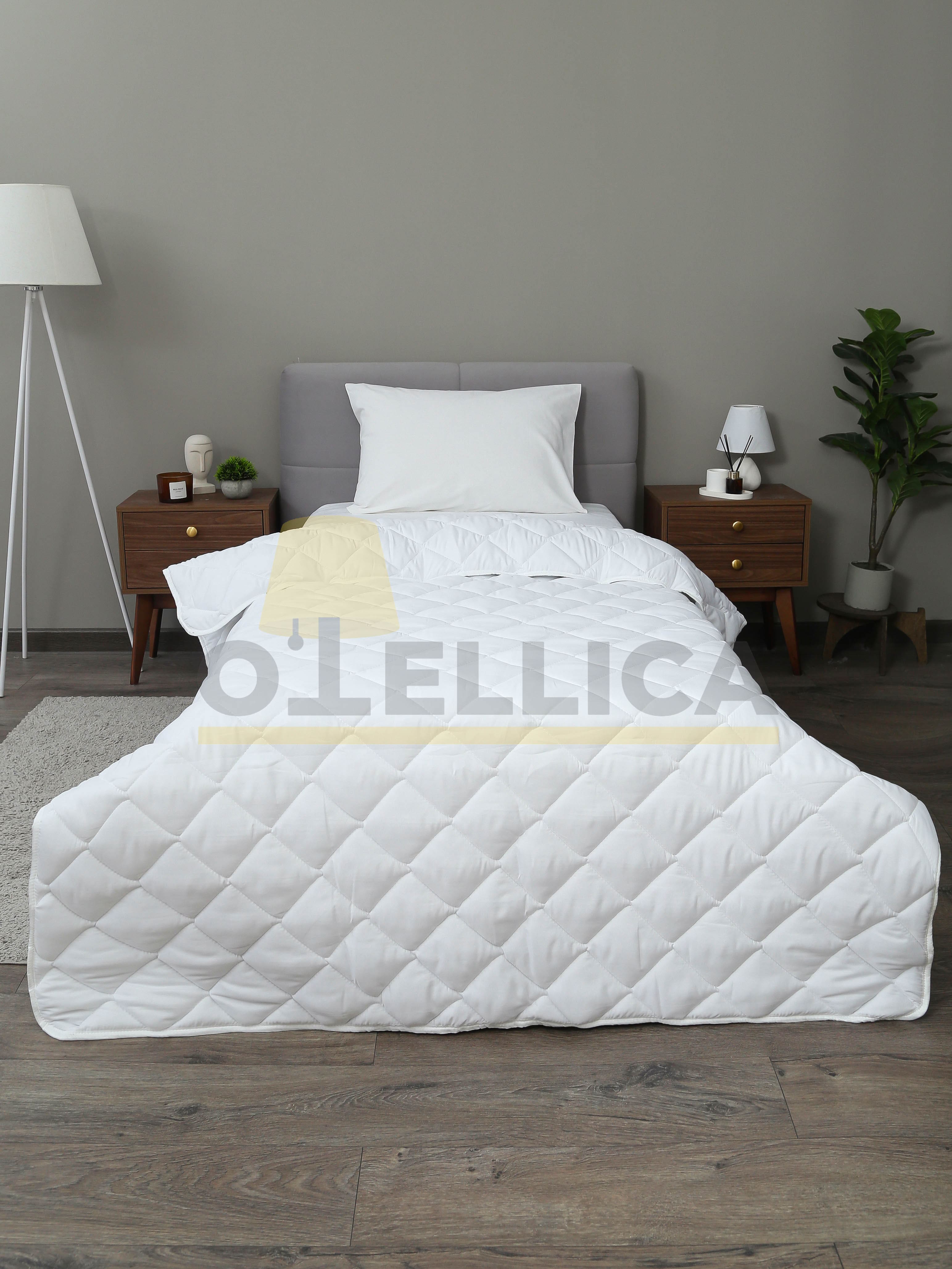 Одеяло 140×205 микрофибра, многоигольная стёжка, лебяжий пух 300 г, для гостиниц