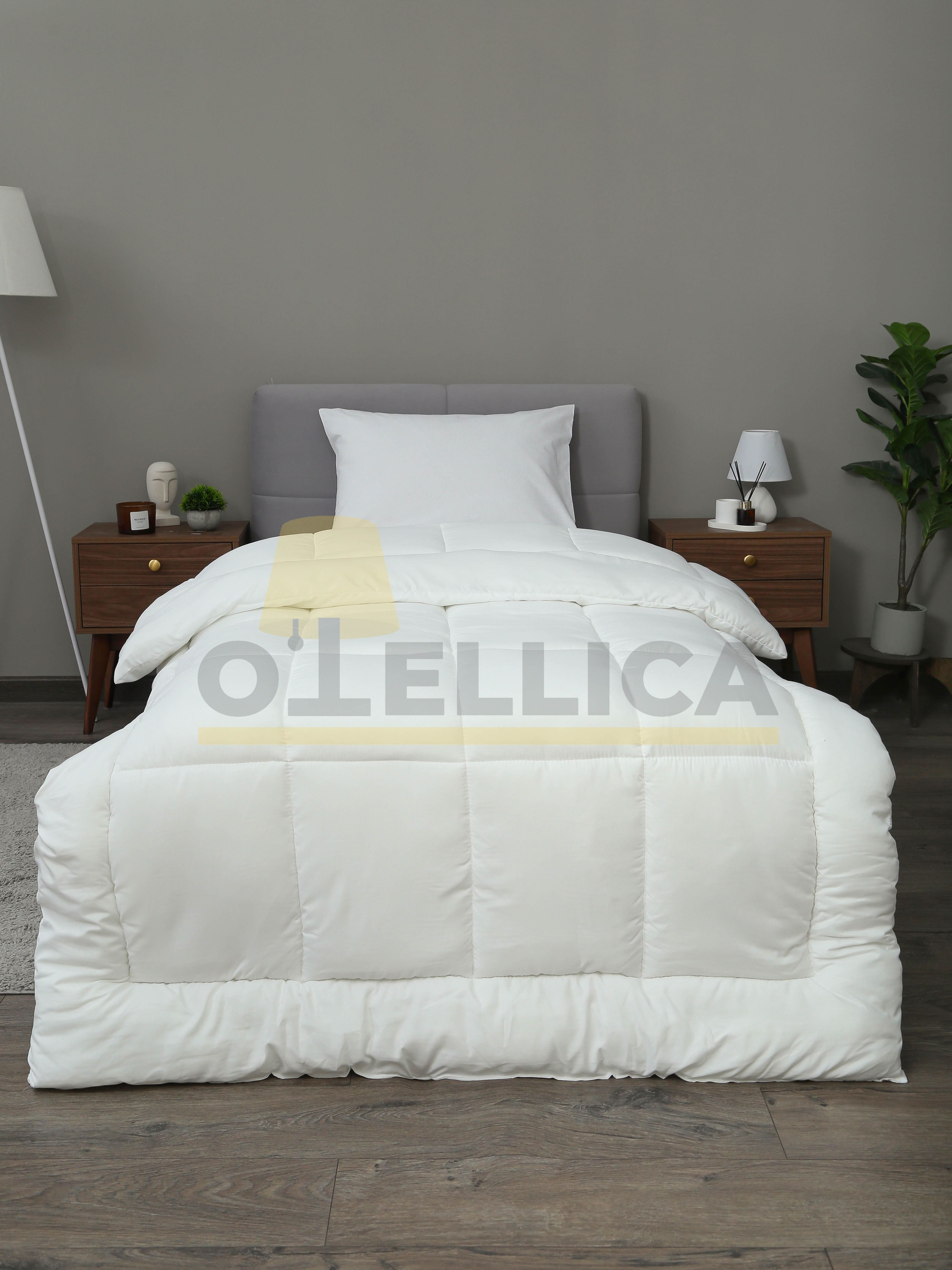 Одеяло 140×205 микрофибра кассетная стёжка, лебяжий пух 300 г, для гостиниц