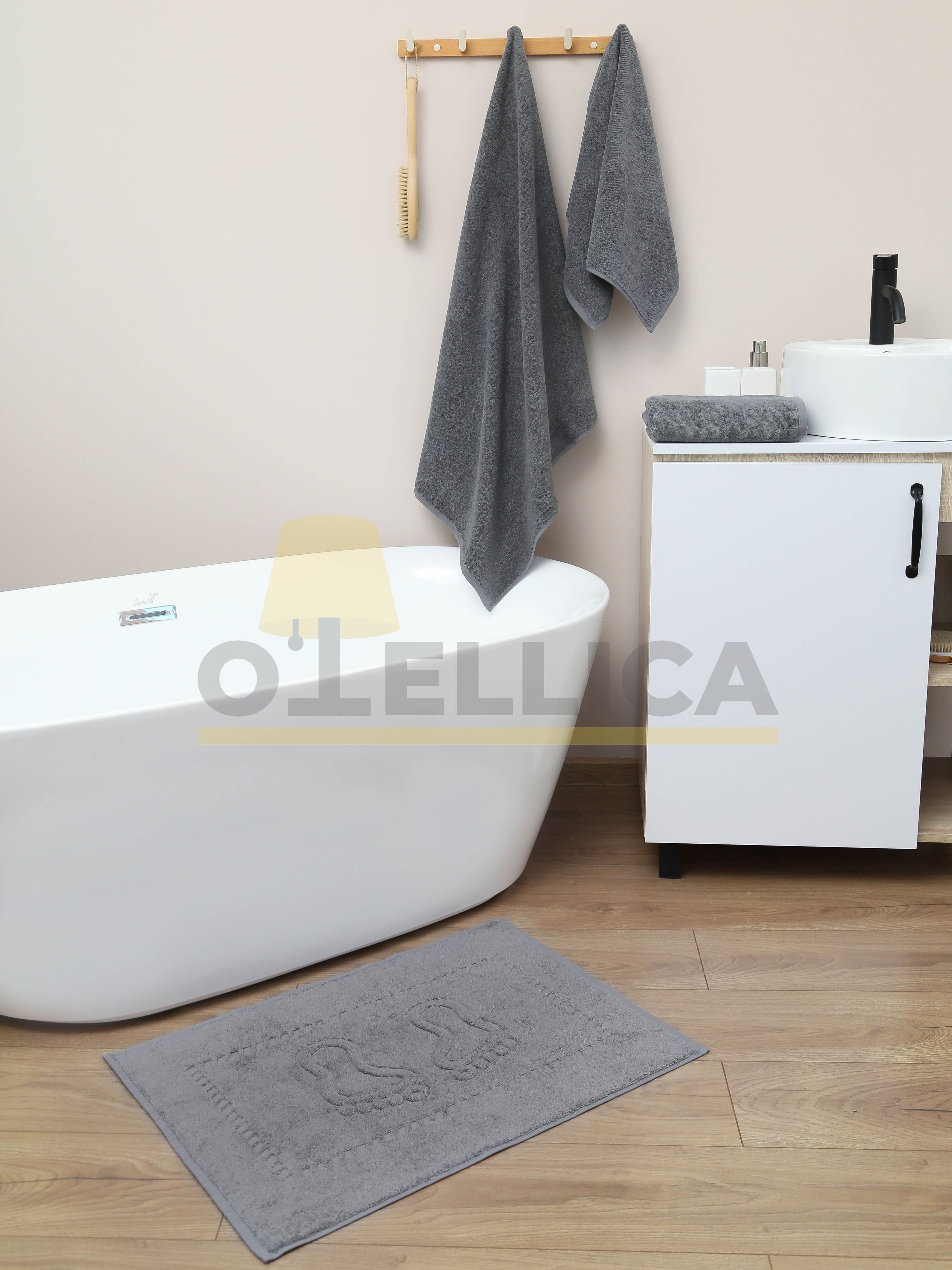 Коврик махровый 50×70 см, 600 г/м² для гостиниц и отелей